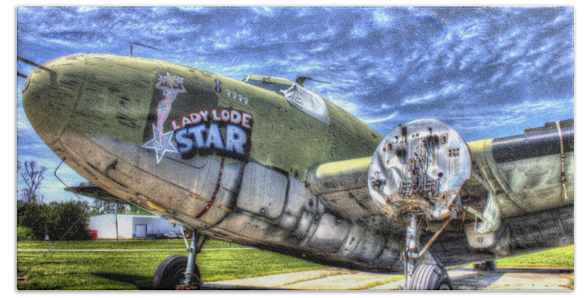 Airplane Bath Towel featuring the photograph Lady Lode Star by Shannon Louder