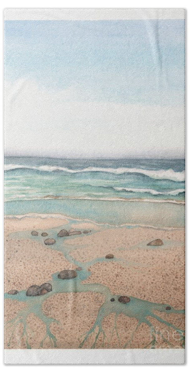 Beach Bath Sheet featuring the painting Laguna Beach by Hilda Wagner