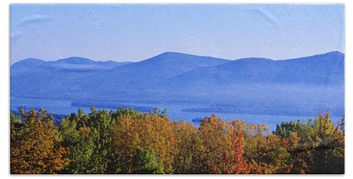 Photography Hand Towel featuring the photograph Lake George, Adirondack Mountains, New by Panoramic Images