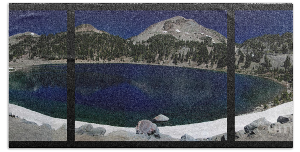 Mirror Bath Towel featuring the photograph Lake Helen at Mt Lassen Triptych by Peter Piatt