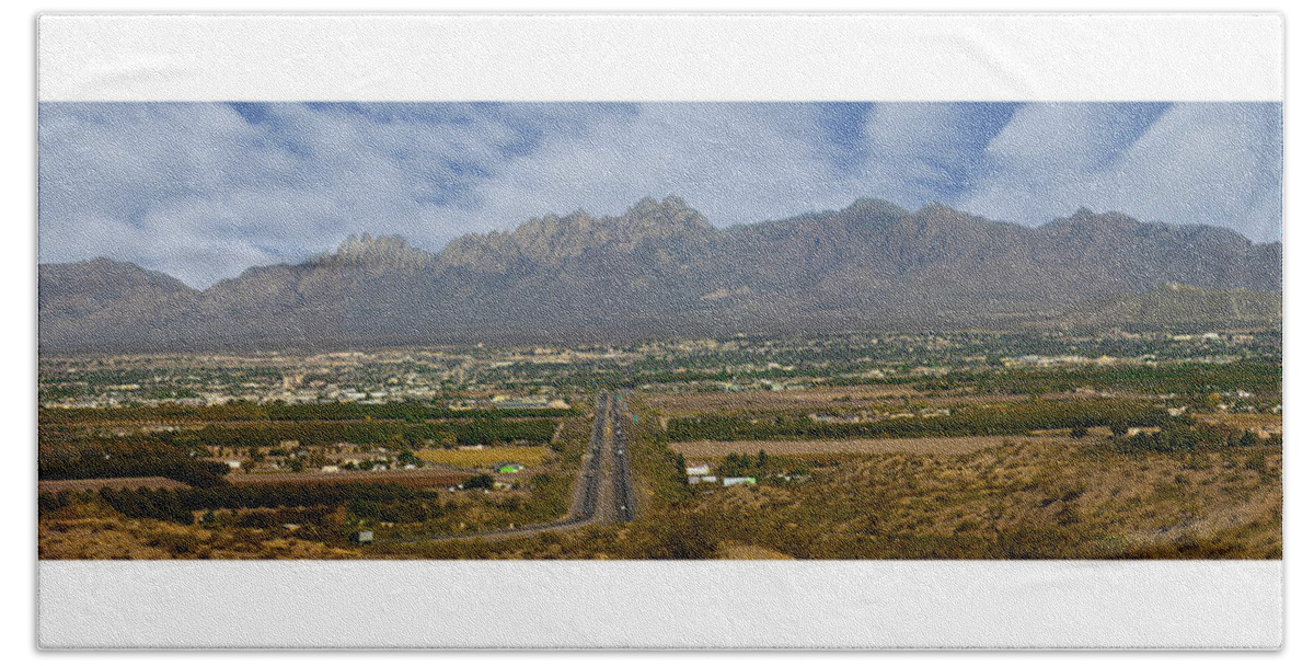 Thank You For Buying A 40 Wide Print Of Las Cruces Bath Towel featuring the photograph Las Cruces New Mexico Panorama by Jack Pumphrey
