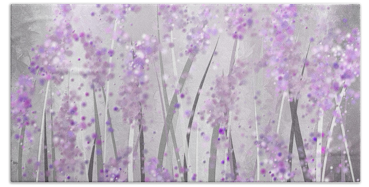 Lavender Bath Towel featuring the painting Lavender Art by Lourry Legarde