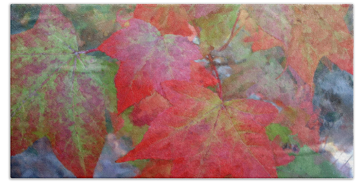 Autumn Bath Towel featuring the painting Leaves 2 by Roger Snyder