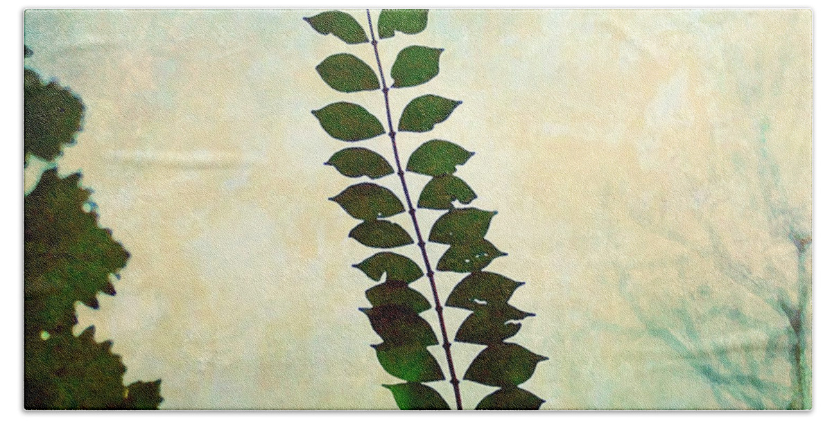 Leaves Bath Towel featuring the photograph Leaves Reaching To The Sky by Kerri Farley