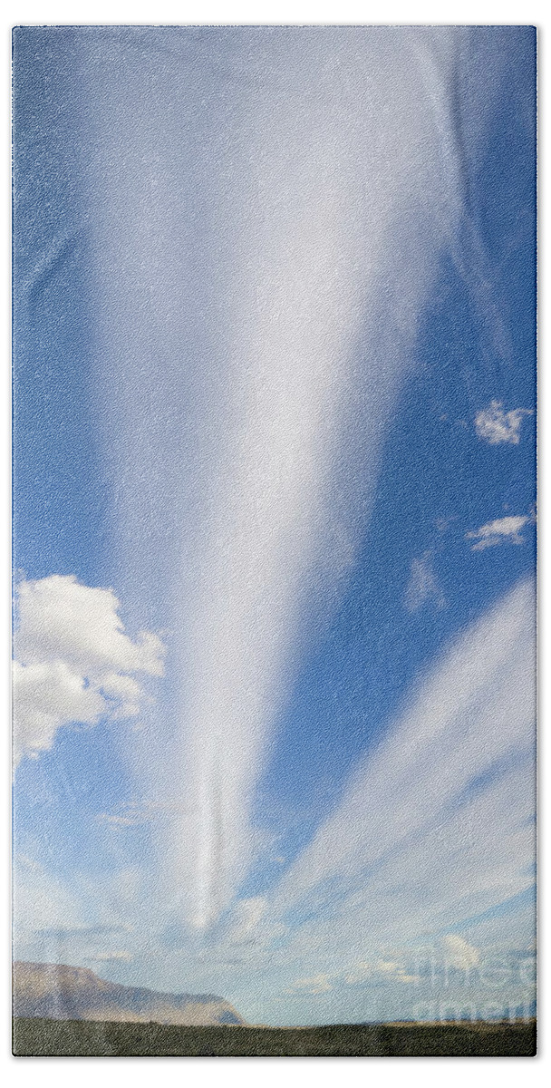 00346024 Bath Towel featuring the photograph Lenticular And Cumulus Clouds Patagonia by Yva Momatiuk and John Eastcott