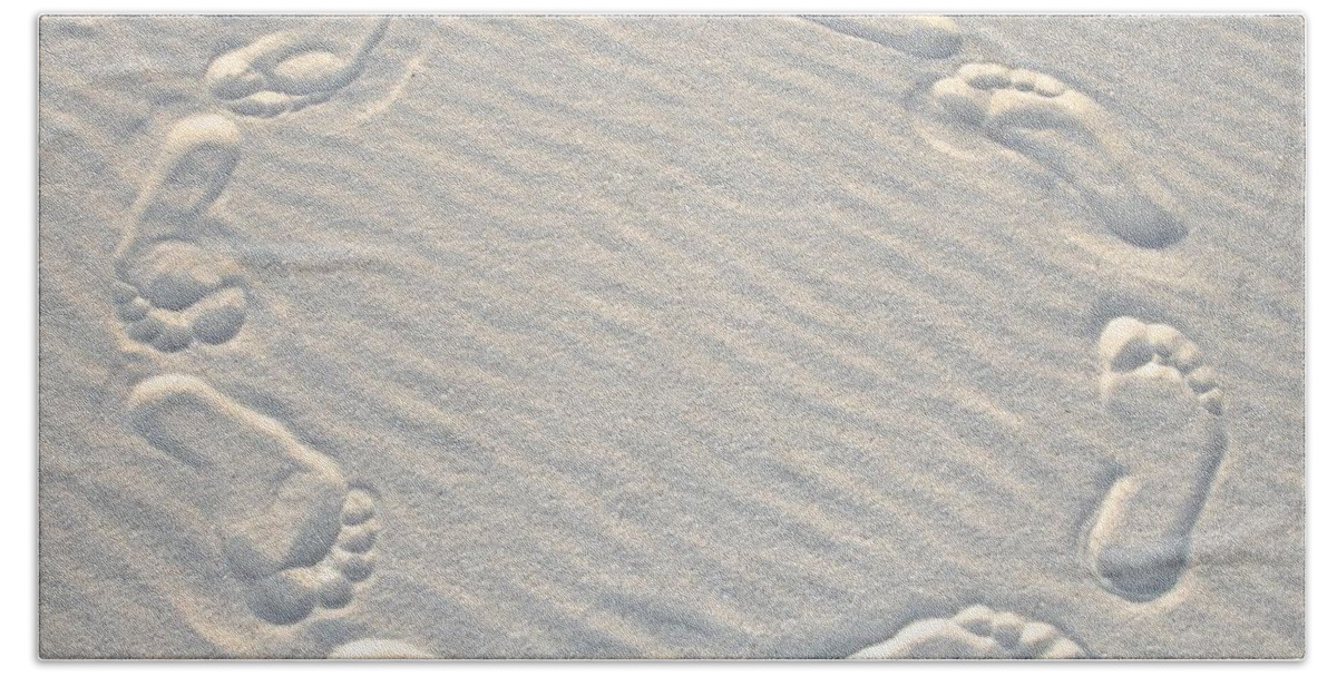 Footprint Hand Towel featuring the photograph Life's a Beach by Norma Brock