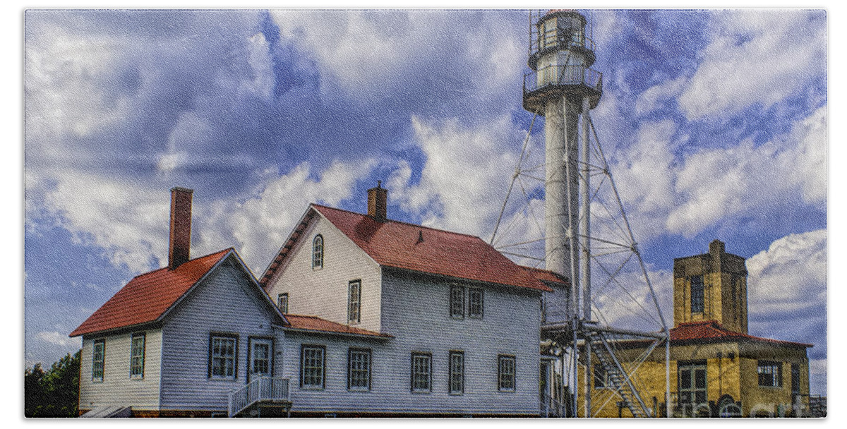 Lighthouse Hand Towel featuring the photograph Lighthouse at Whitefish Point by Nick Zelinsky Jr