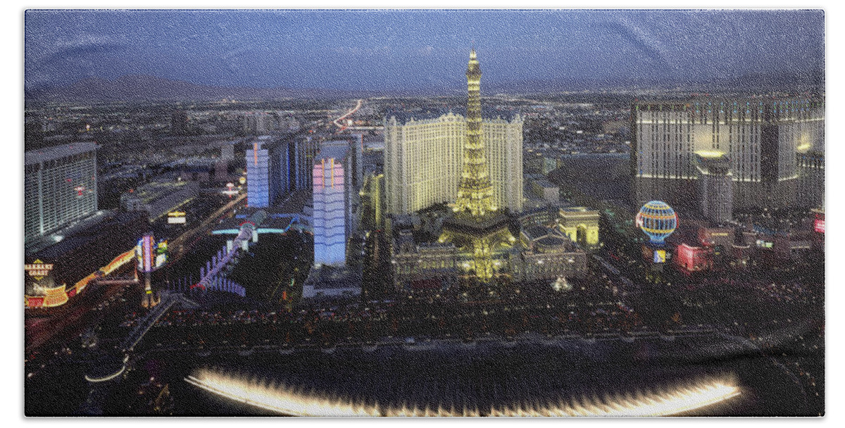 Las Vegas Hand Towel featuring the photograph Lights of Vegas by Mountain Dreams