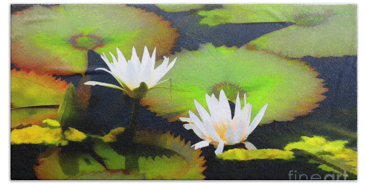 Artistic Photography Bath Towel featuring the photograph Lily Pond Bristol Rhode Island by Tom Prendergast