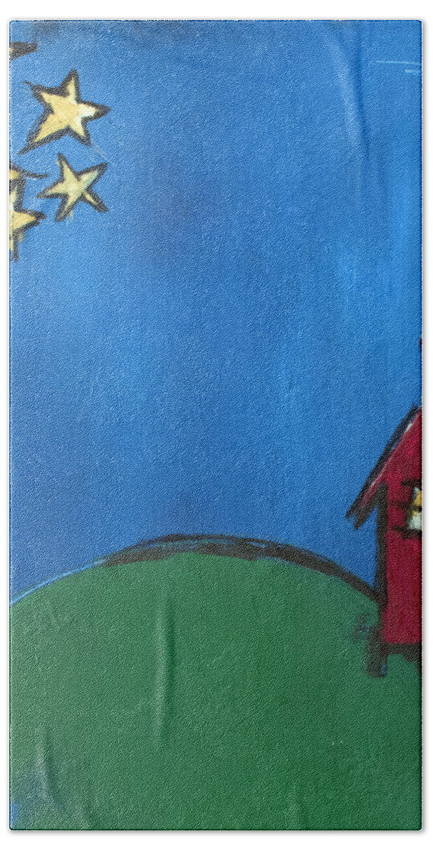 House Hand Towel featuring the painting Little Red House by Sean Parnell