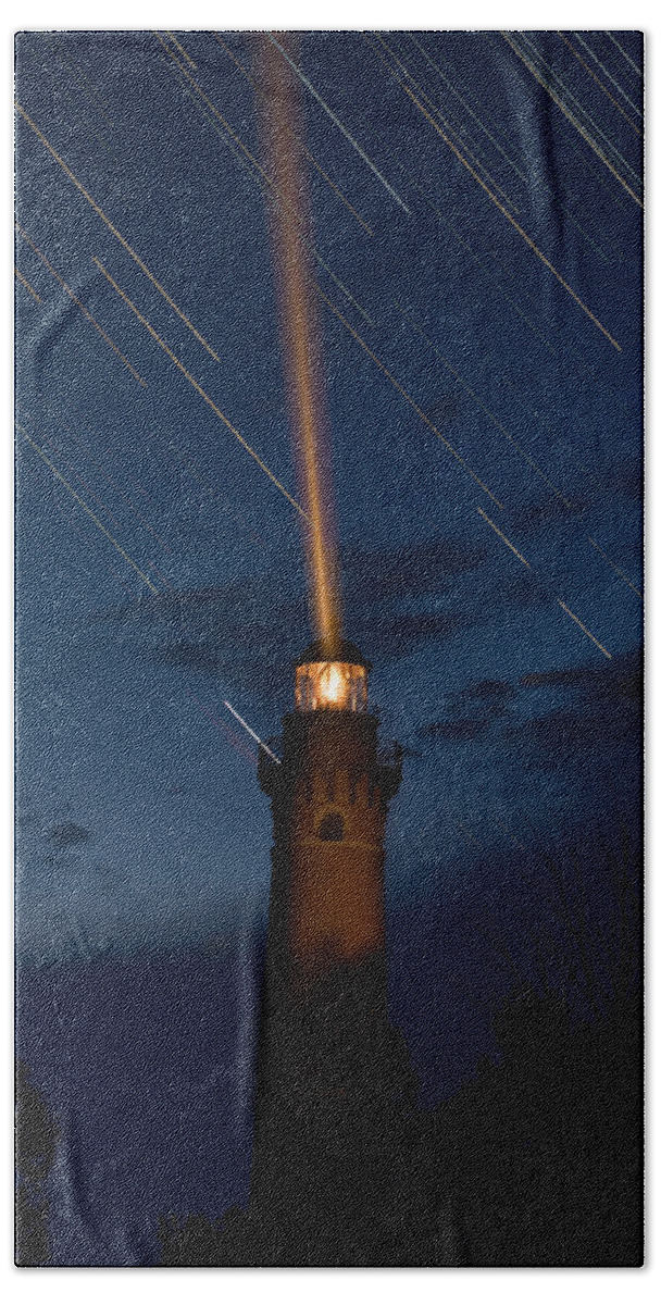 Blue Hand Towel featuring the photograph Little Sable Lighthouse by Steve Gadomski