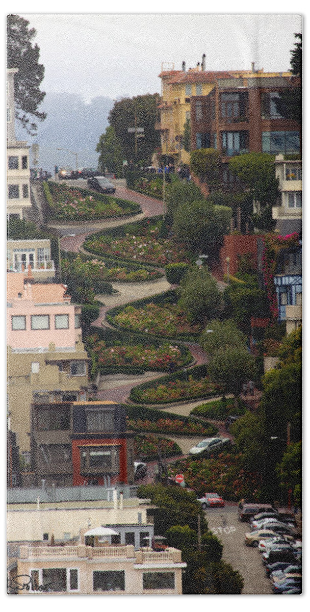 San Francisco Hand Towel featuring the photograph Lombard Street by David Salter