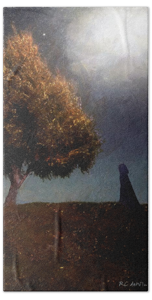 Tree Bath Towel featuring the painting Long Black Veil by RC DeWinter