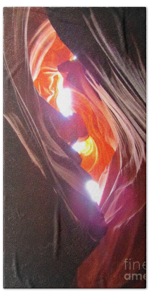 Beautiful Canyons Bath Towel featuring the photograph Looking Up In Antelope Canyon by John Malone