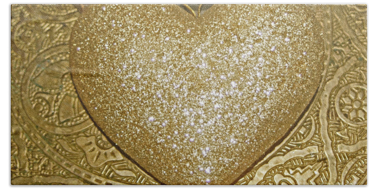 Golden Bath Towel featuring the photograph Lost my Golden Heart by Eva-Maria Di Bella