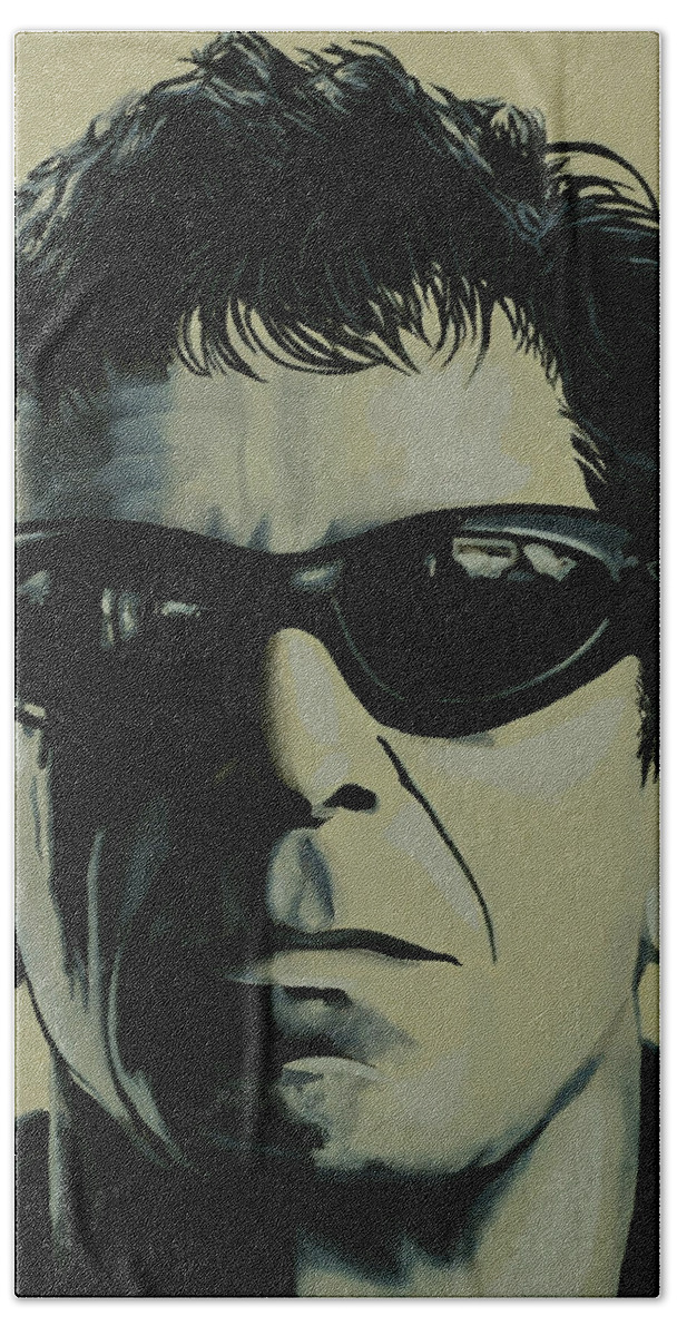 Lou Reed Hand Towel featuring the painting Lou Reed Painting by Paul Meijering