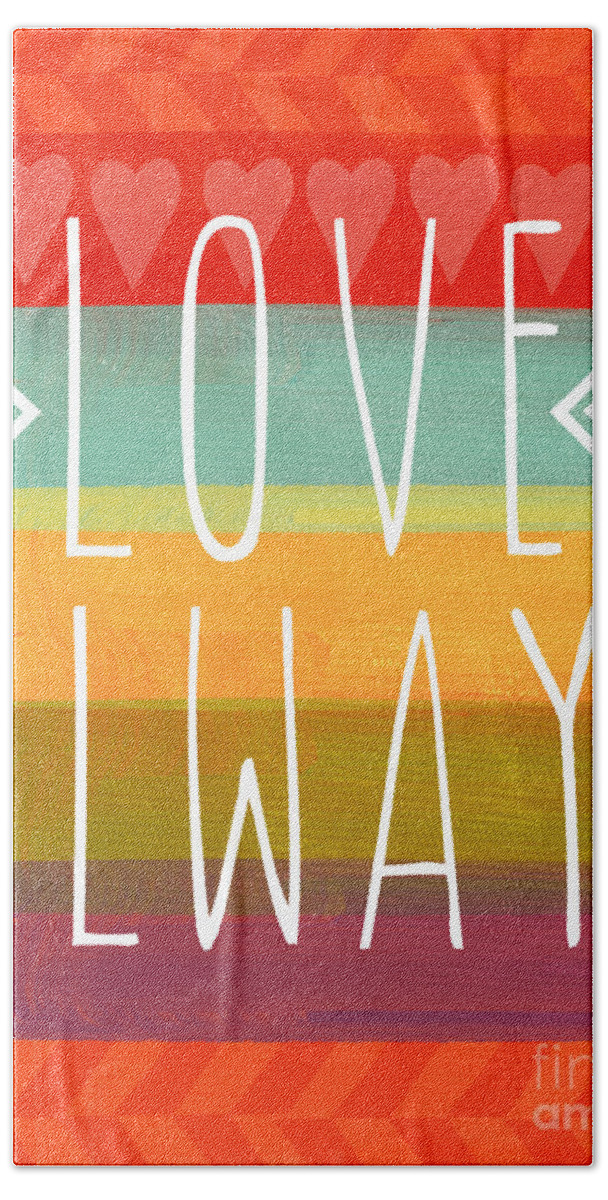 Love Bath Sheet featuring the mixed media Love Always by Linda Woods