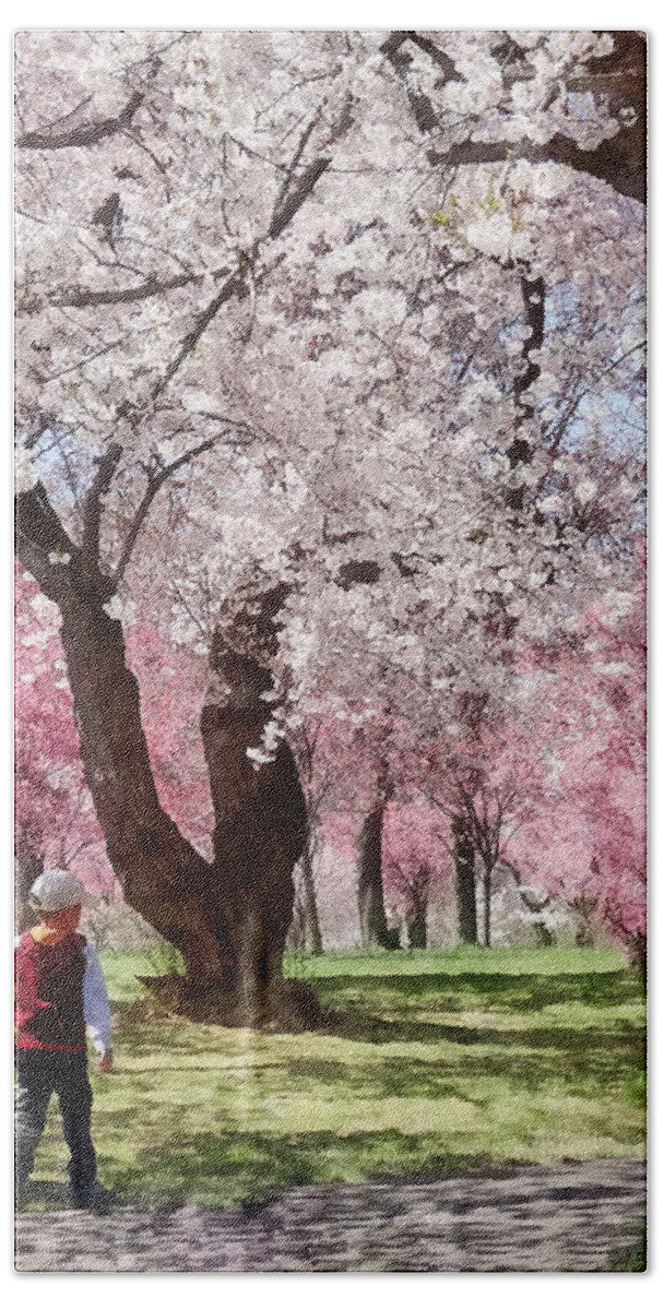 Spring Bath Towel featuring the photograph Lovely Spring Day For a Walk by Susan Savad