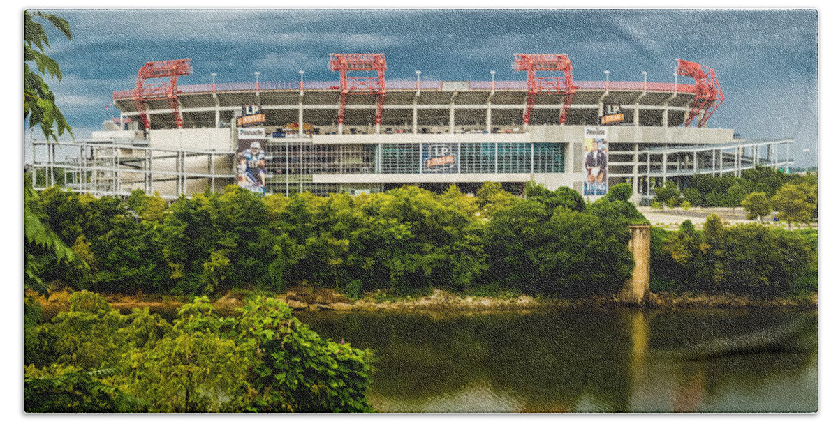 Cumberland Hand Towel featuring the photograph LP Field by Ron Pate