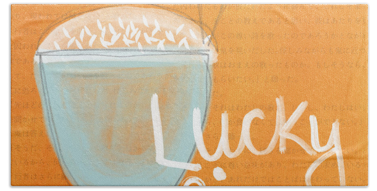 Rice Hand Towel featuring the painting Lucky Rice by Linda Woods