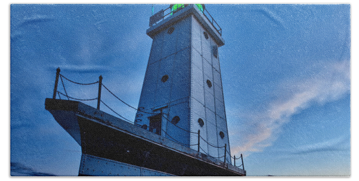 Lighthouse Hand Towel featuring the photograph Ludington Lighthouse by Sebastian Musial