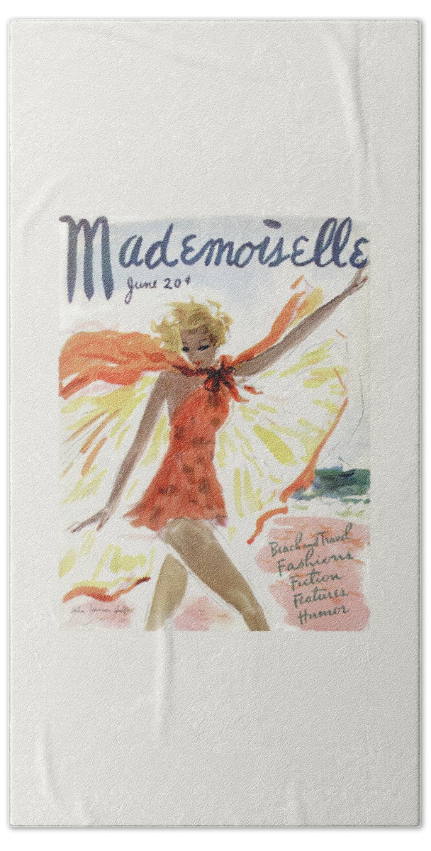 Mademoiselle Cover Featuring A Model At The Beach Bath Towel