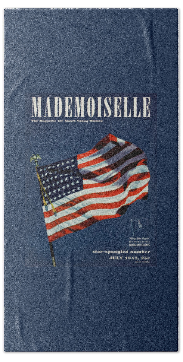 Mademoiselle Cover Featuring The U.s. Flag Bath Towel