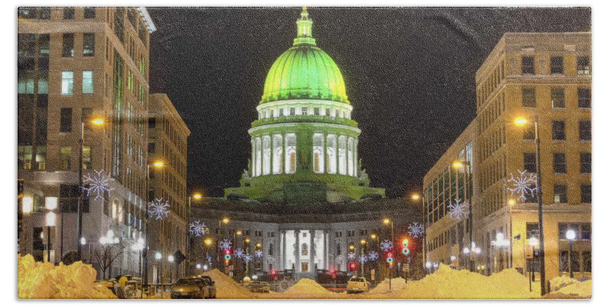 Capitol Hand Towel featuring the photograph Madison Capitol by Steven Ralser