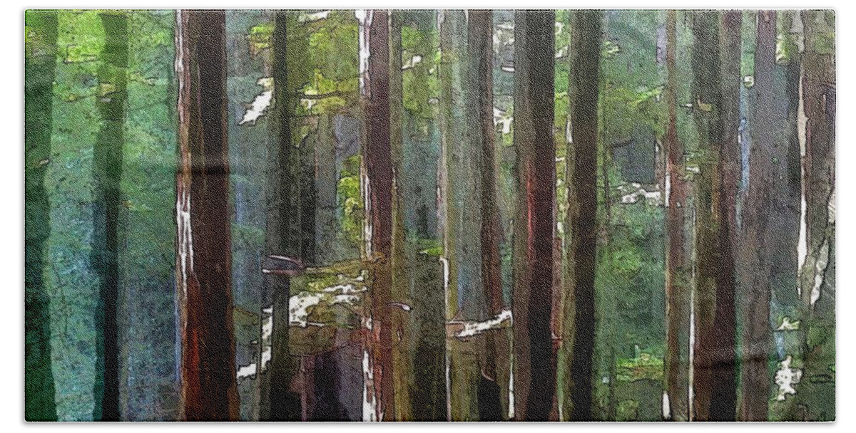 Trees Bath Towel featuring the photograph Magic forest by Suzy Norris