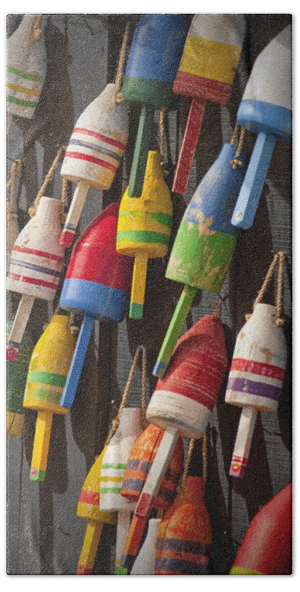 Art Hand Towel featuring the photograph Maine Fishing Buoys by Randall Nyhof