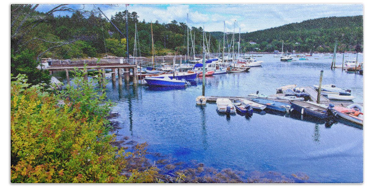 Harbor Bath Towel featuring the photograph Maine Harbor 2 by Ben Graham