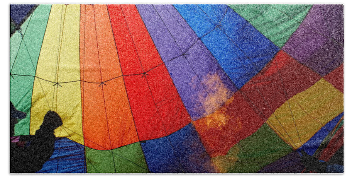 Colorful Bath Towel featuring the photograph Making the air hot by Ron Roberts