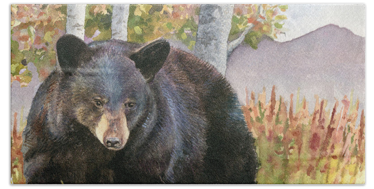 Bear Painting Bath Towel featuring the painting Mama Bear by Anne Gifford