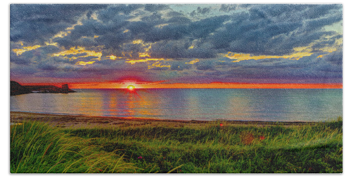 Blue Hand Towel featuring the photograph Margaree Harbour Sunset Nova Scotia by Fred J Lord