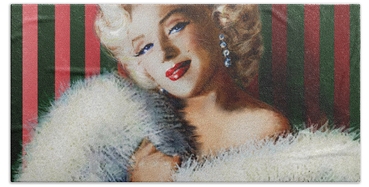 Theo Danella Bath Towel featuring the painting Marilyn 126 d 3 by Theo Danella