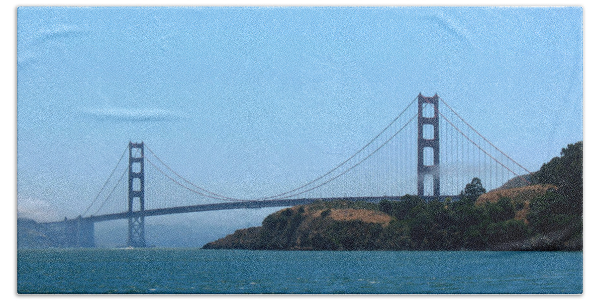Golden Gate Bridge Bath Towel featuring the photograph Marin County View of the Golden Gate Bridge by Connie Fox