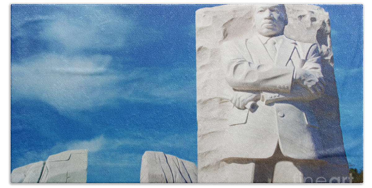 Dr. Martin Luther King Jr. Memorial Hand Towel featuring the photograph Martin Luther King Memorial by Laura D Young