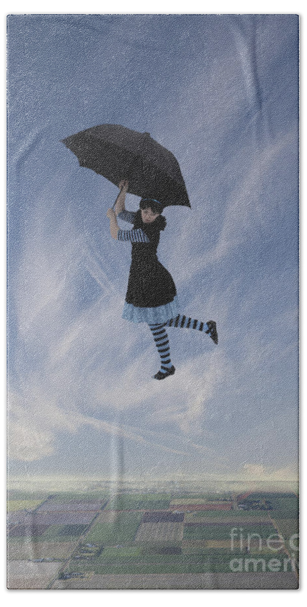 Mary Poppins Bath Sheet featuring the digital art Mary Poppins by Linda Lees
