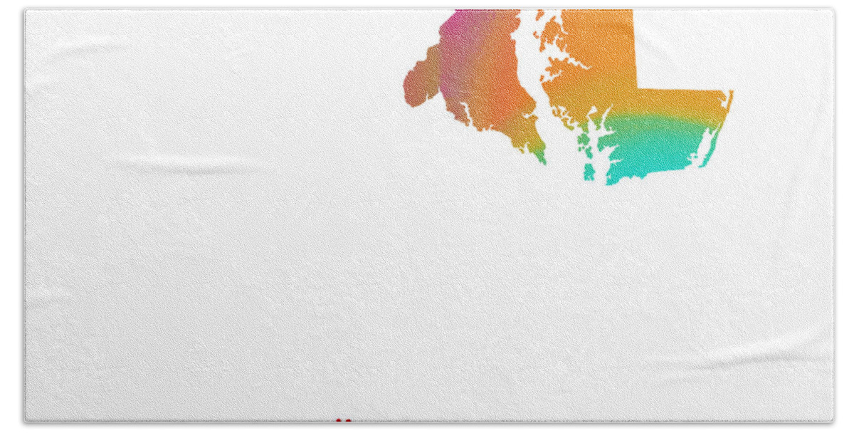 Andee Design Bath Towel featuring the digital art Maryland State Map Collection 2 by Andee Design