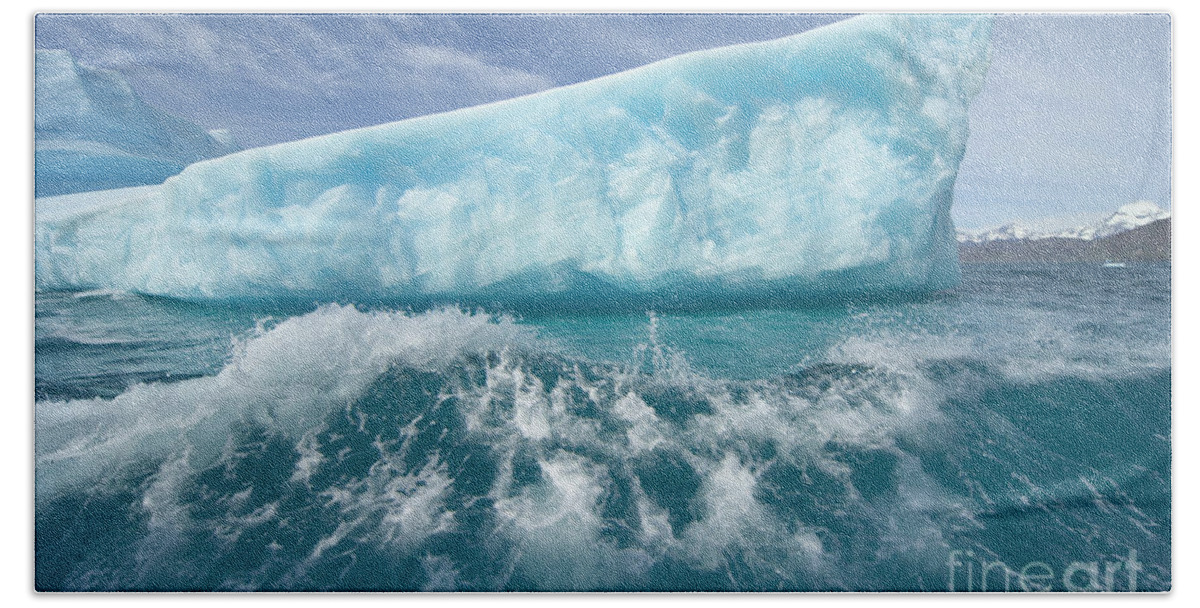 00345331 Hand Towel featuring the photograph Massive Iceberg Near Cumberland Bay by Yva Momatiuk John Eastcott