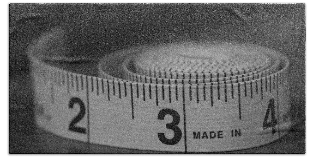 Tape Measure Hand Towel featuring the photograph Measuring Up by Holden The Moment