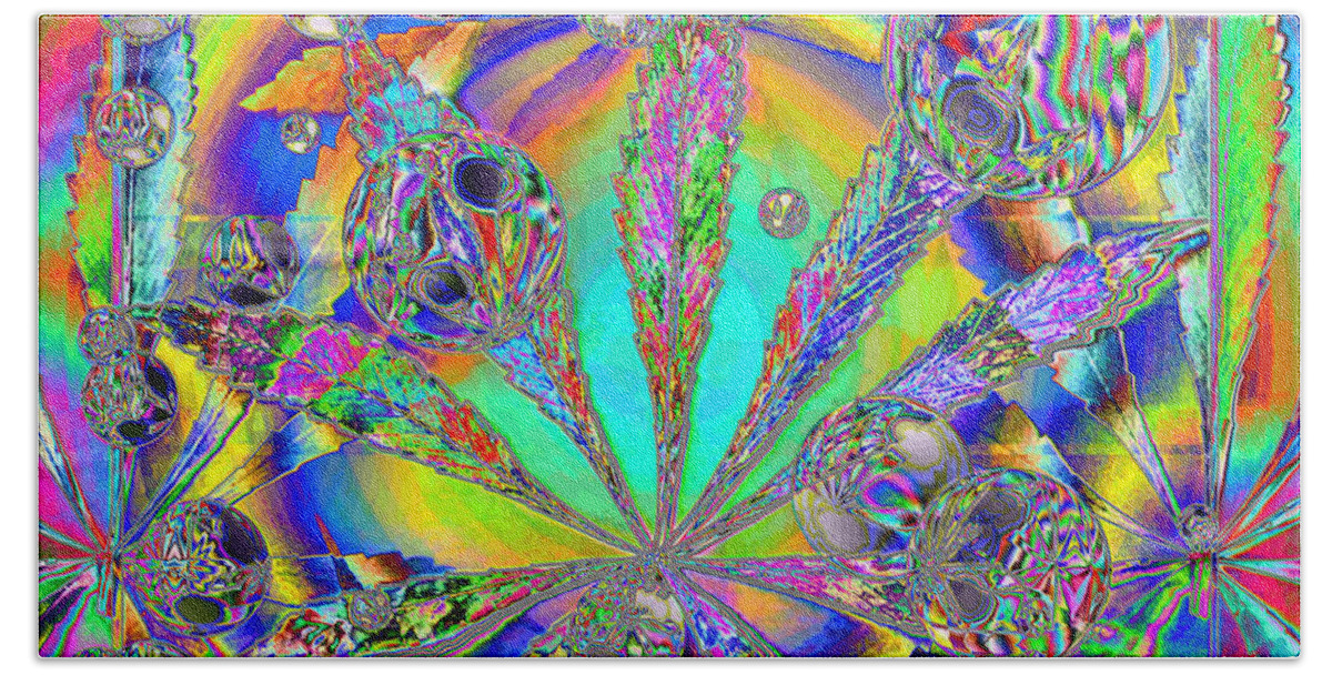 Marijuana Bath Towel featuring the digital art Medicinal One by Joyce Dickens
