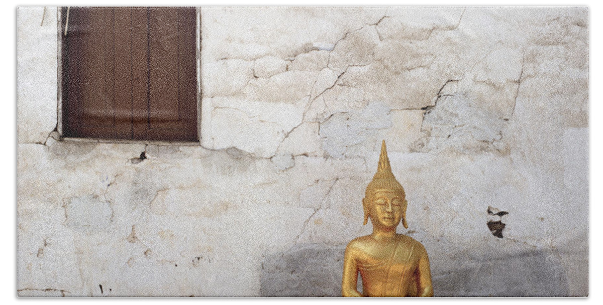 Solitude Bath Towel featuring the photograph Meditation In Laos by Shaun Higson