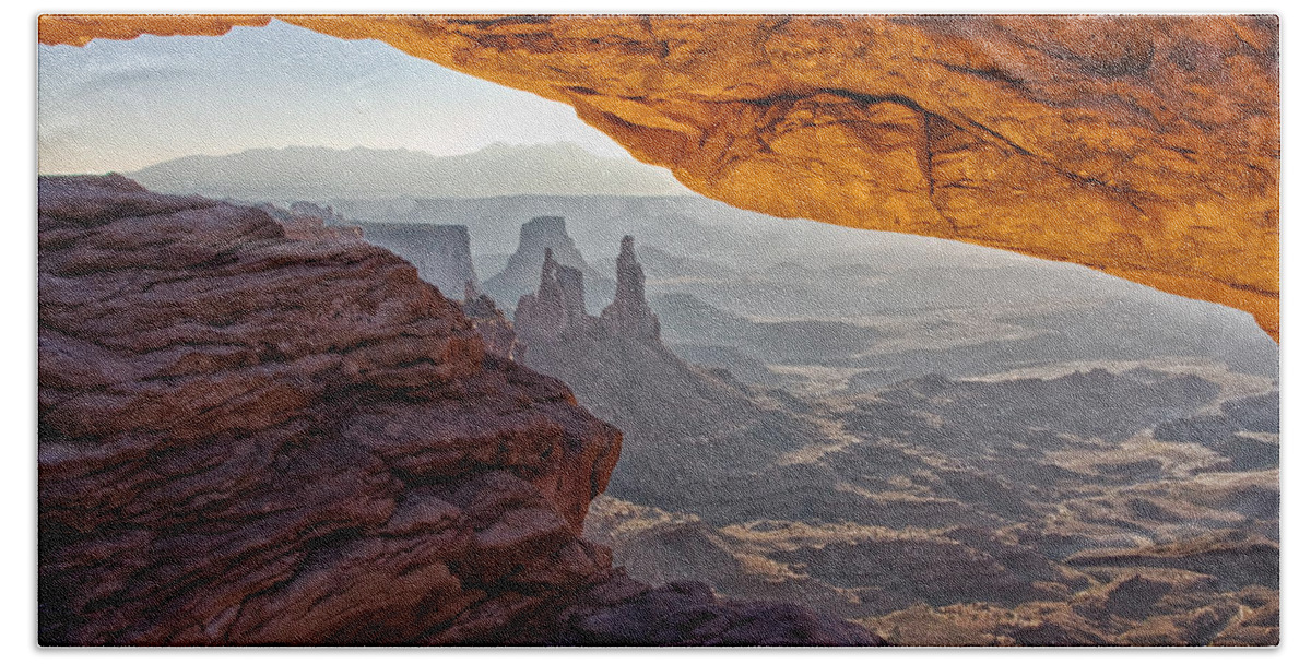 Mesa Arch Hand Towel featuring the photograph Mesa Arch by Mark Kiver