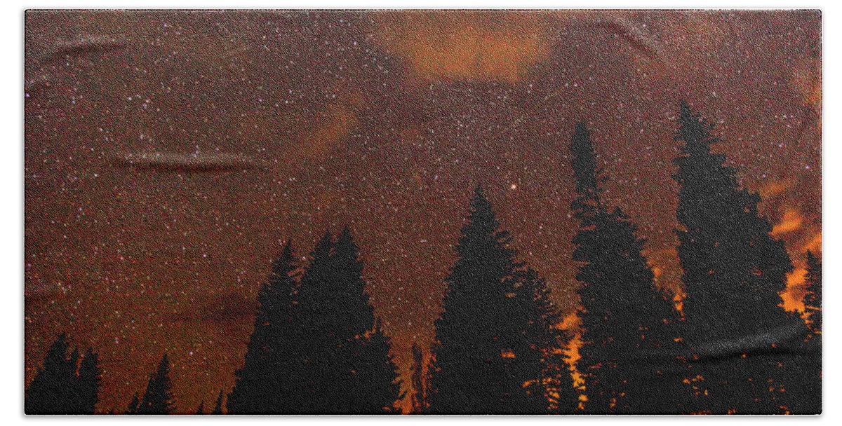 Meteor Hand Towel featuring the photograph Meteor Shower by Kevin Dietrich