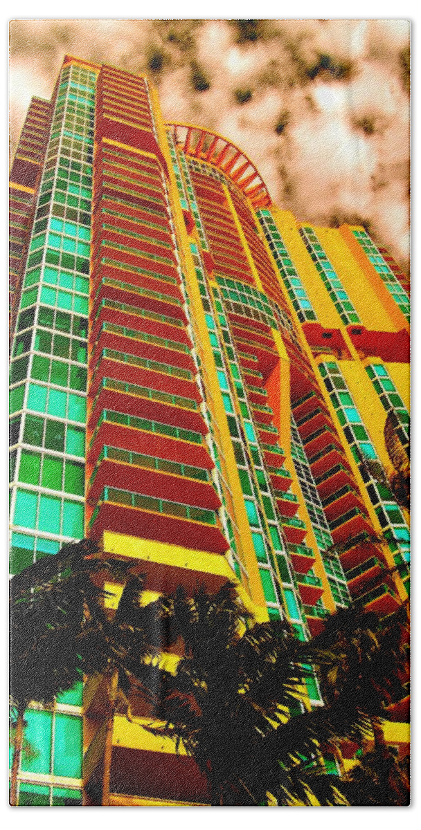 Miami Prints Hand Towel featuring the photograph Miami South Pointe II Highrise by Monique Wegmueller