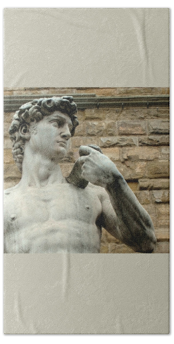 Michelangelos David Hand Towel featuring the photograph Michelangelo's David 1 by Ellen Henneke