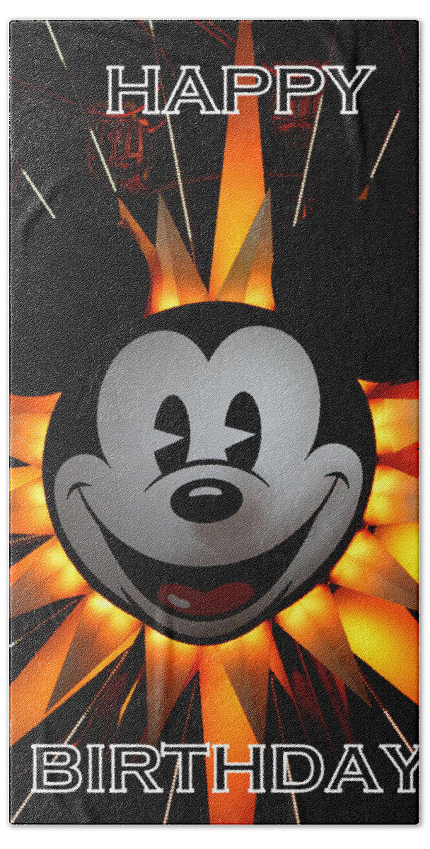 Card Bath Towel featuring the photograph Mickey Mouse by David Nicholls