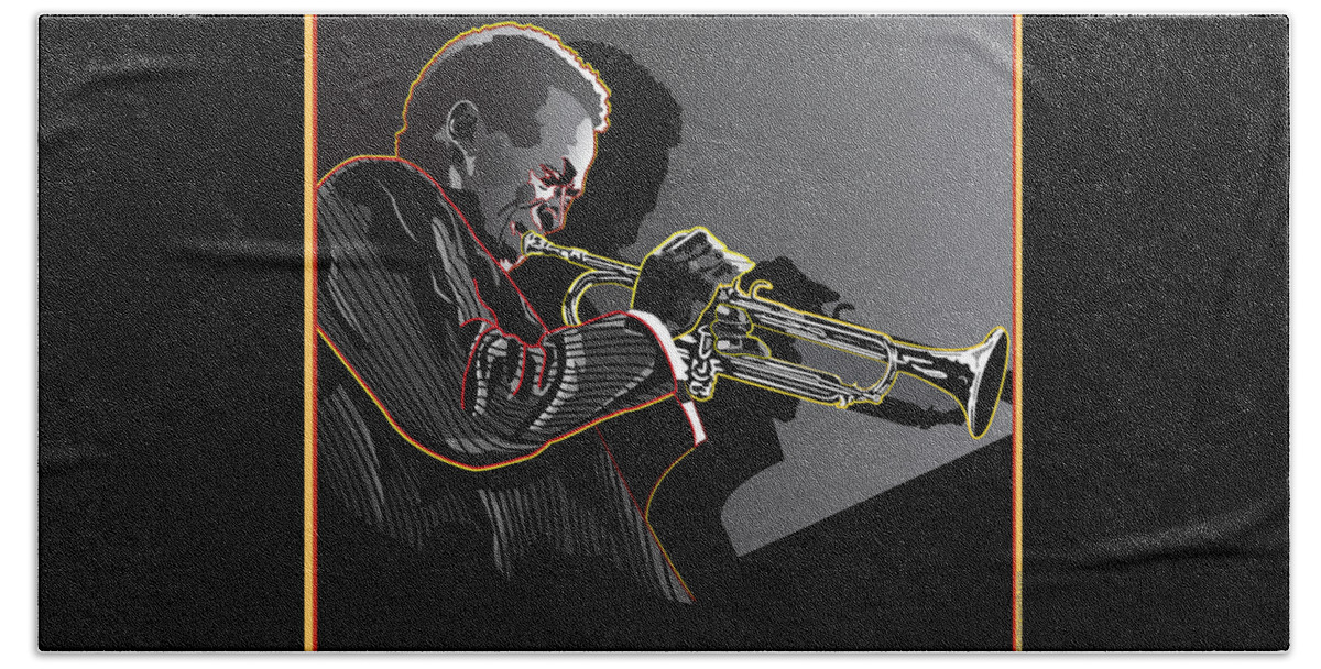 Miles Davis Bath Towel featuring the digital art Miles Davis Legendary Jazz Musician by Larry Butterworth