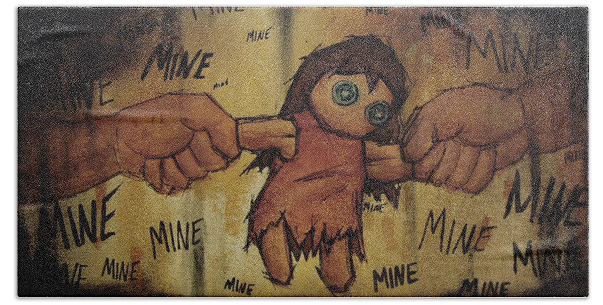 Mine Bath Sheet featuring the painting Mine by Marlon Huynh
